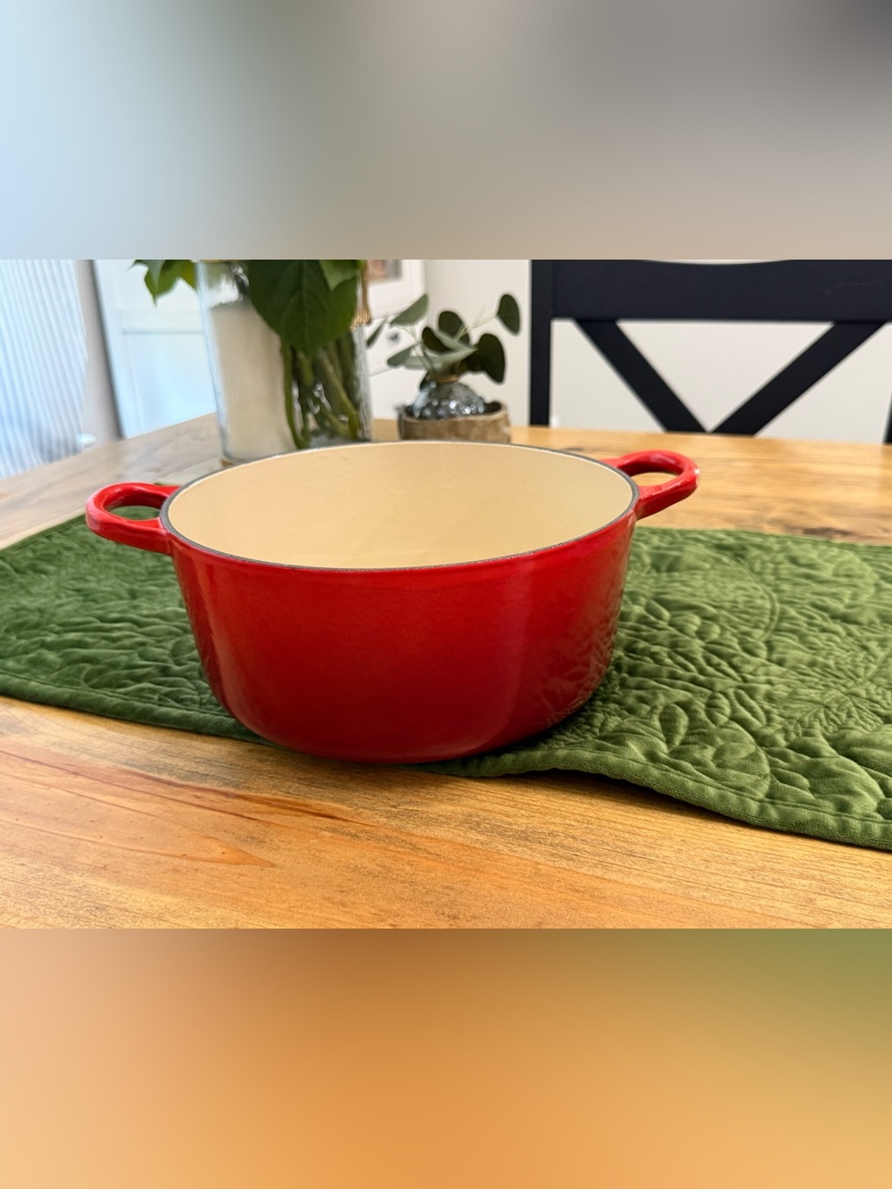Le Creuset 22 Red Enameled Cast Iron Dutch Oven